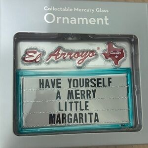 Collectable El Arroyo Austin TX Mercury Glass Ornament Merry Little Margarita